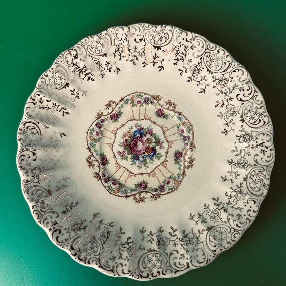 VINTAGE 6 SAUCERS FROM TROJAN by SEBRING-TOLEDO DELIGHT - 22K GOLD & PINK ROSE, - Picture 3 of 9